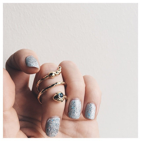 Illuminated Snake Ring // Silver
