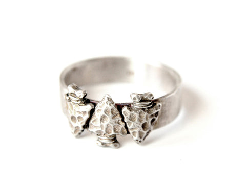 3 Braves Arrow Head Ring / Silver or Brass