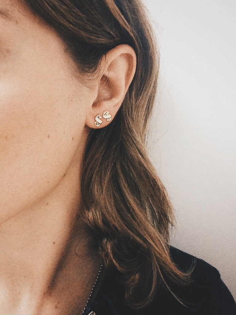Baller Money Sign Studs