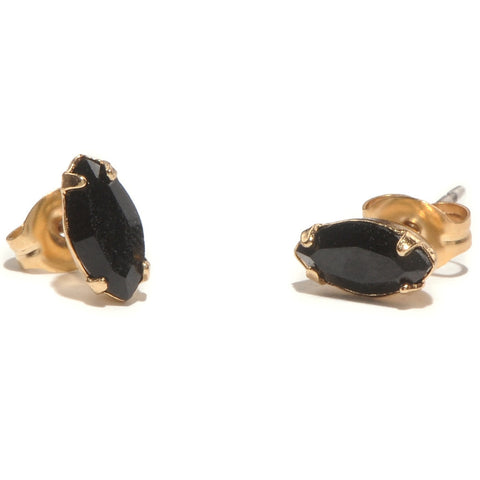 Tiny Marquis Studs // Jet Black Crystal