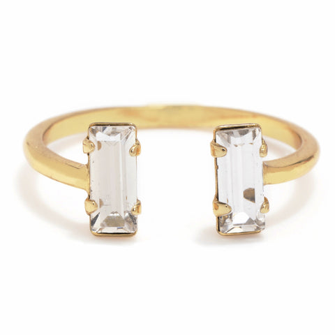 Double Baguette Ring // Clear Crystal