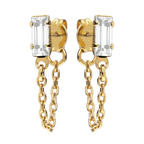 Baguette Continuous Earrings // Clear Crystal