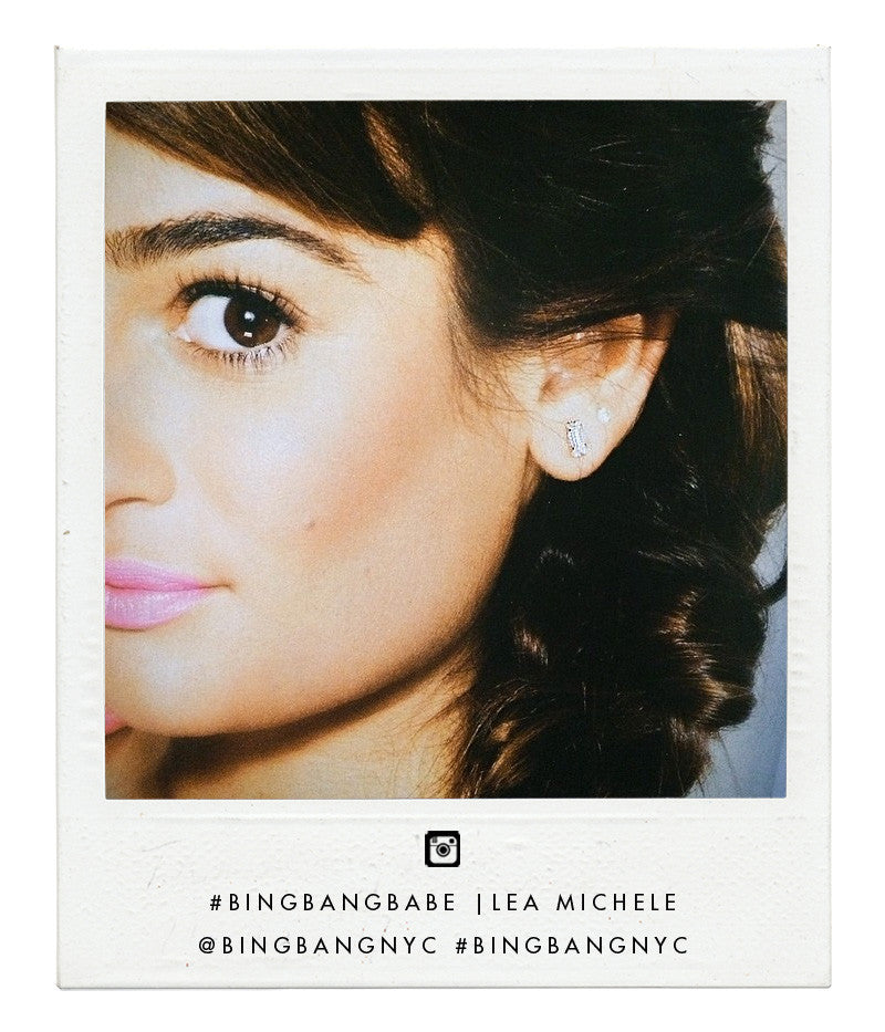 Tiny Baguette Studs // Champagne Crystal