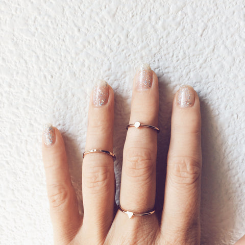 Delicate Minimal Rings Set / Rose