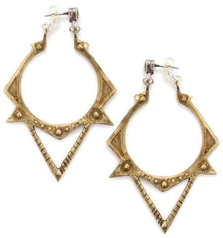 Sun Spike Earrings // Brass