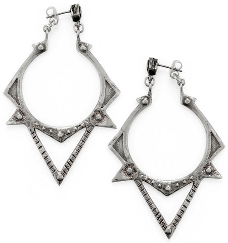Sun Spike Earrings // Silver