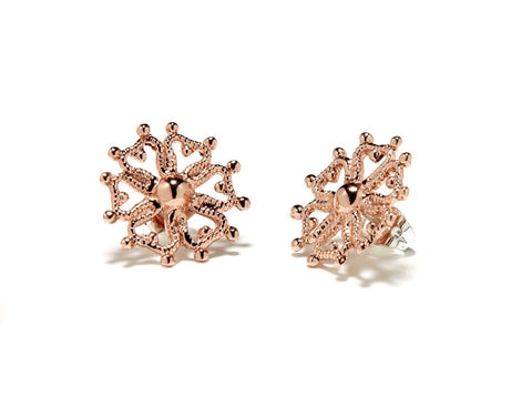 Victorian Floral Studs / Rose Gold
