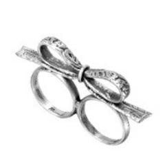Bow Two Finger Ring / Silver