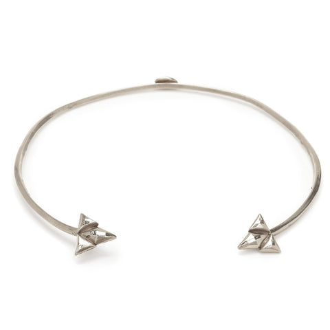 Double Trident Collar // Silver