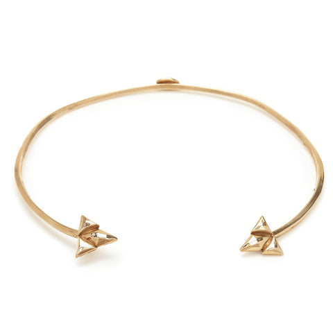 Double Trident Collar // Yellow Gold