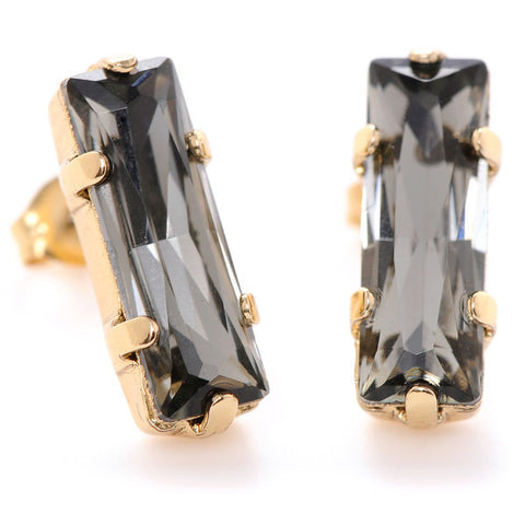 Oversized Baguette Studs / Yellow Gold