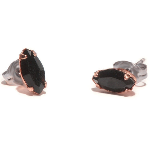 Tiny Marquis Studs // Jet Black Crystal
